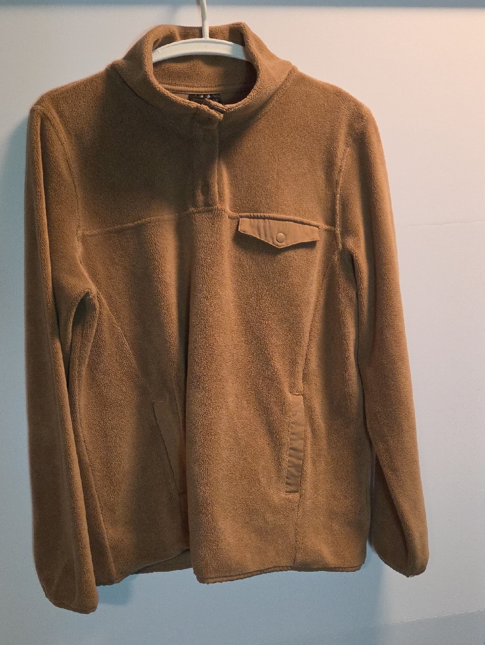 32 Degrees Tan Fleece Pullover Cozy Cowl Neck Lightweight M